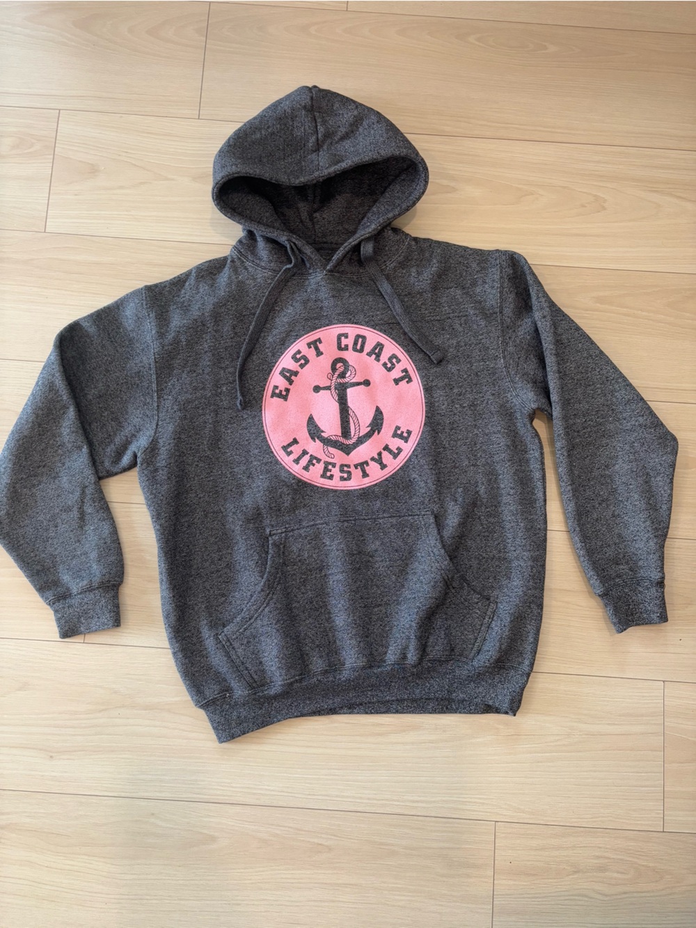 East Coast Lifestyle Hoodie with Anchor Logo in pink PTP 24"